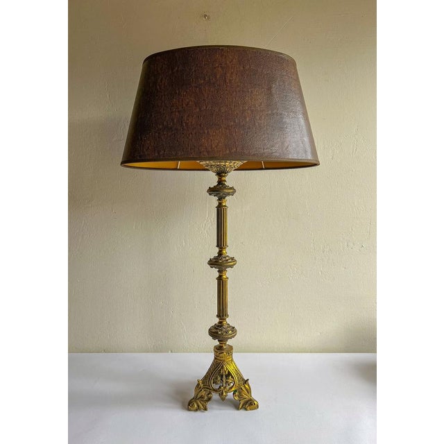 Metal Early 20th Century Renaissance French Table Lamp, 1890s For Sale - Image 7 of 15
