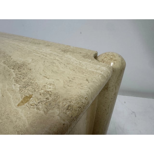 Eye-Shaped Travertine Coffee Table, 1980s For Sale - Image 11 of 14
