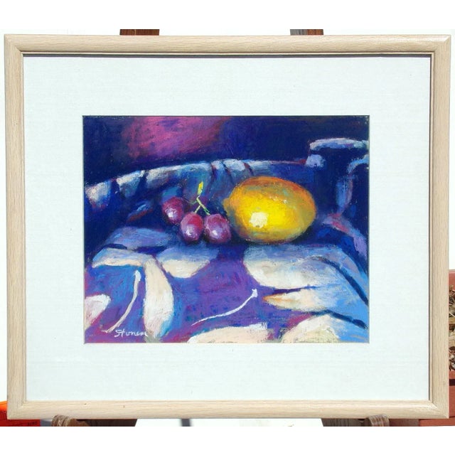 1990s Lemon and Grapes Still Life Pastel Drawing by Rick Stoner, Framed For Sale In Denver - Image 6 of 6