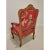 2010s Louis XV Style Open Armchair in Scenic Red Chinese Print For Sale - Image 5 of 10