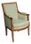 Late 18th Century Petit Bergere, Handcarved Beechwood, New Upholstery For Sale