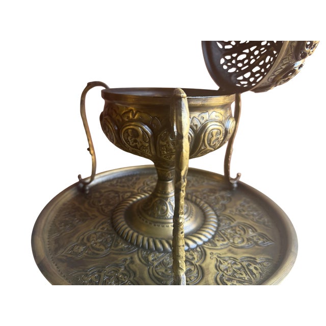 Hand-Chased Brass Incense Burner For Sale - Image 11 of 12