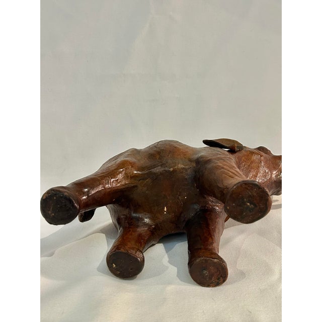 Vintage Leather Wrapped Elephant Model or Figurine For Sale - Image 12 of 12