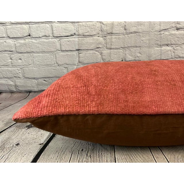 16 x 24 Hemp Pillow Turkish Cushion Natural Red Pillow Cushion Cover For Sale - Image 4 of 4