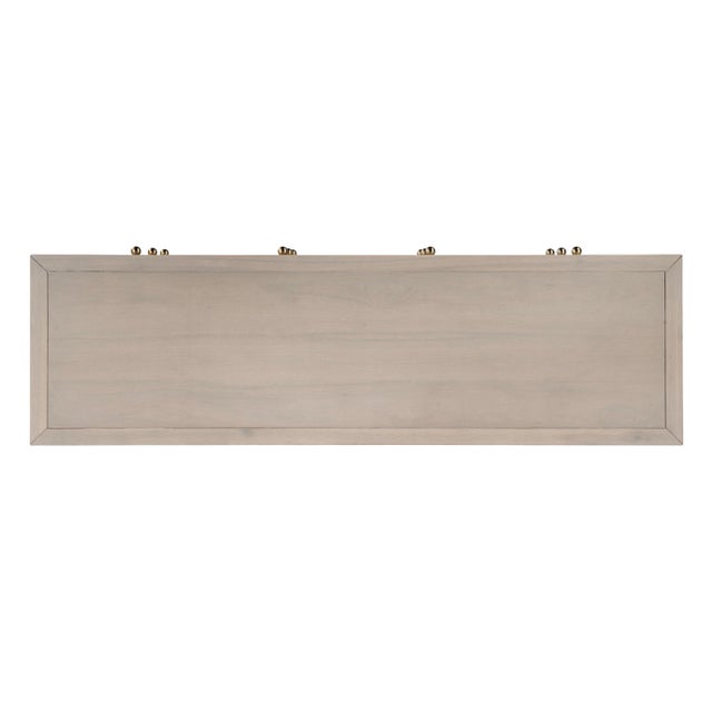 Cream Nora 60 in W. Rectangular Wood 6 Drawer Dresser, Antique Taupe For Sale - Image 8 of 9