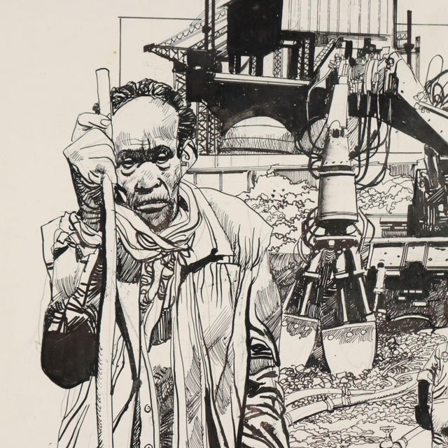 Sergio Toppi, Figurative Composition, Mixed Media on Paper For Sale - Image 3 of 12