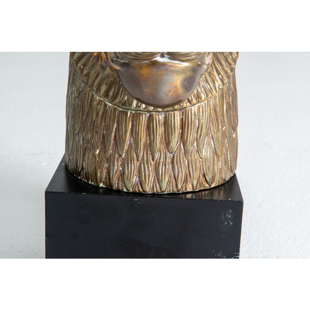 Brass Lion Bust by Chapman Manufacturing, Mid-Century Modern, 1970s For Sale - Image 12 of 13