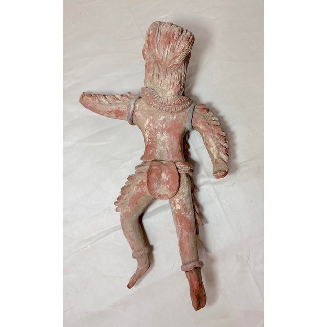 Antique 19th Century Mexican Handmade Terracotta Pottery Warrior Sculpture For Sale - Image 12 of 13