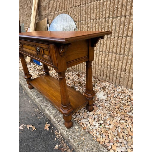 Mid 20th Century Welman Rockwood Collection Walnut Inlaid Server or Console Table. For Sale - Image 5 of 12