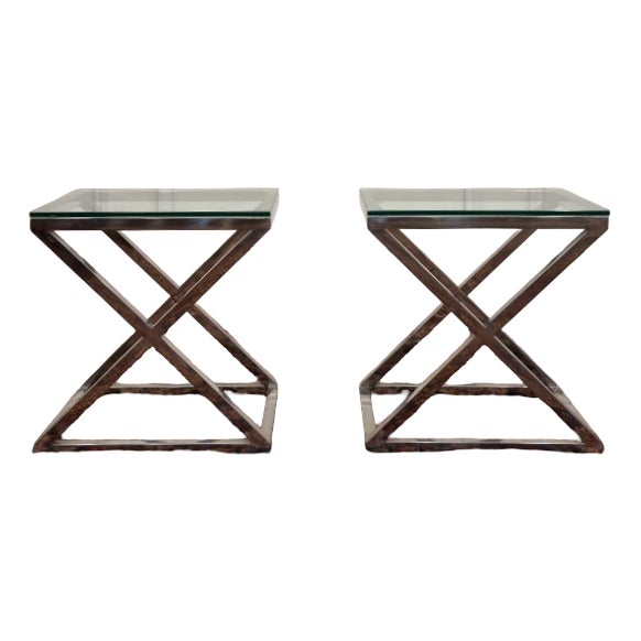 Criss Cross Side Tables, Set of 2 For Sale
