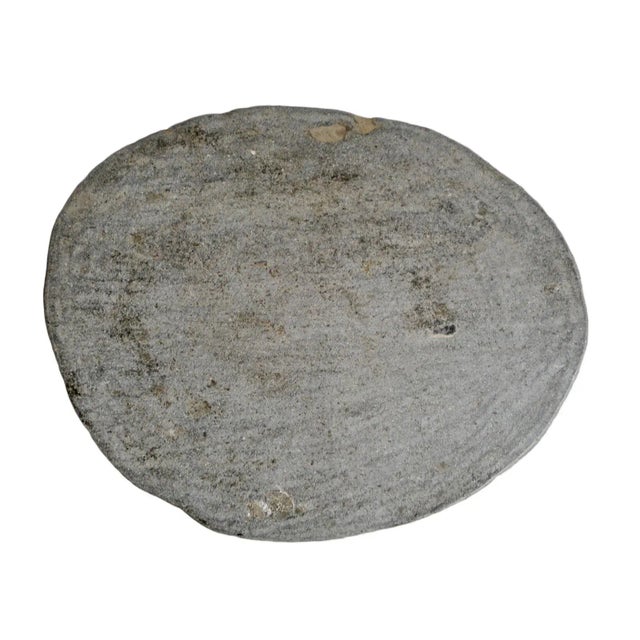 Contemporary Vintage Stacked River Rock Rustic Modern Bistro Table For Sale - Image 3 of 5
