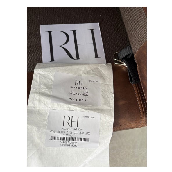 2020s Rh Maxwell Leather Sofa — 10' Luxe Depth For Sale - Image 5 of 18