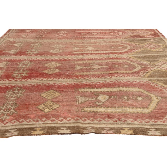 Vintage Turkish Oushak Saph Prayer Rug, 05'07 X 09'03 For Sale - Image 4 of 10