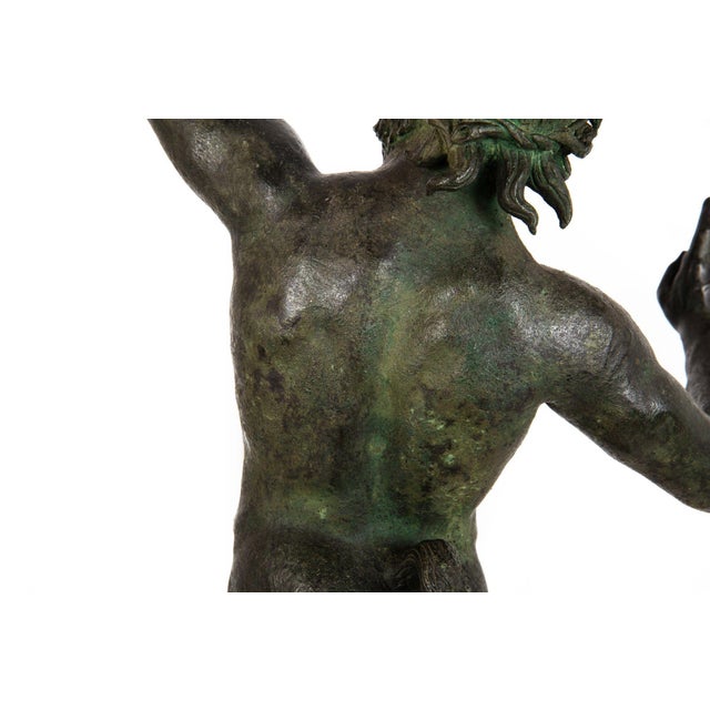 Antique Grand Tour Italian Bronze Sculpture of Dancing Faun of Pompeii For Sale - Image 13 of 18