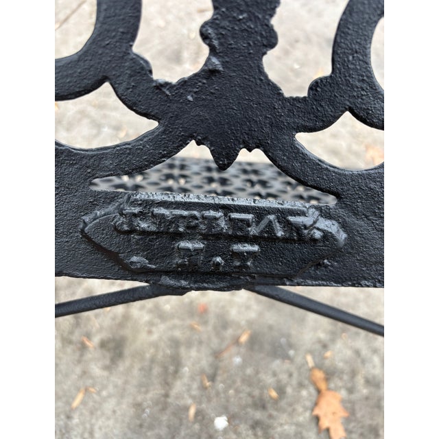 Gothic Late 19th Century Gothic Iron Garden Bench, Restored For Sale - Image 3 of 11