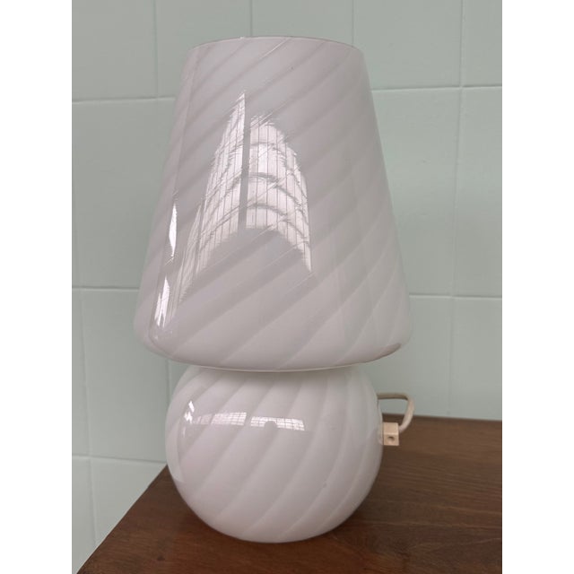 Vintage Italian Opal Murano Glass Lamp, 1970s For Sale - Image 10 of 14