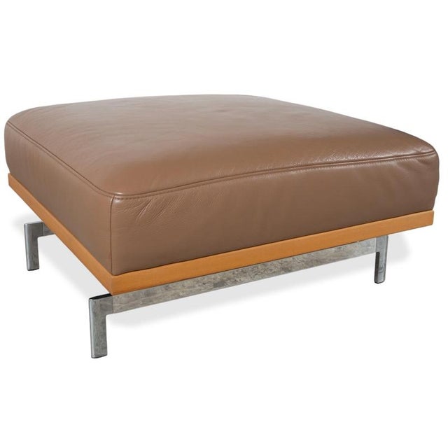 Model 24/7 Ottoman in Leather, Wood and Chrome from Joop For Sale - Image 9 of 9