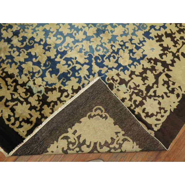 Zabihi Collection Floral Antique Chinee Rug - 8'11" x 11'5" For Sale - Image 11 of 11