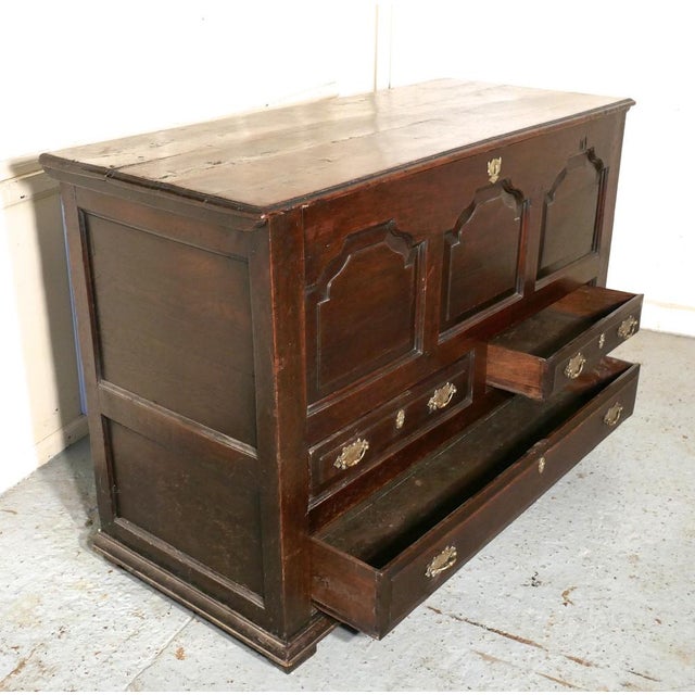 Wood Large Antique Three-Drawer Mule Chest For Sale - Image 7 of 12