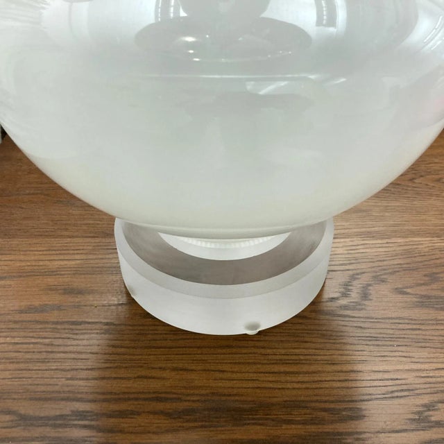 Murano Glass Table Lamps, White - as a Pair For Sale - Image 4 of 7