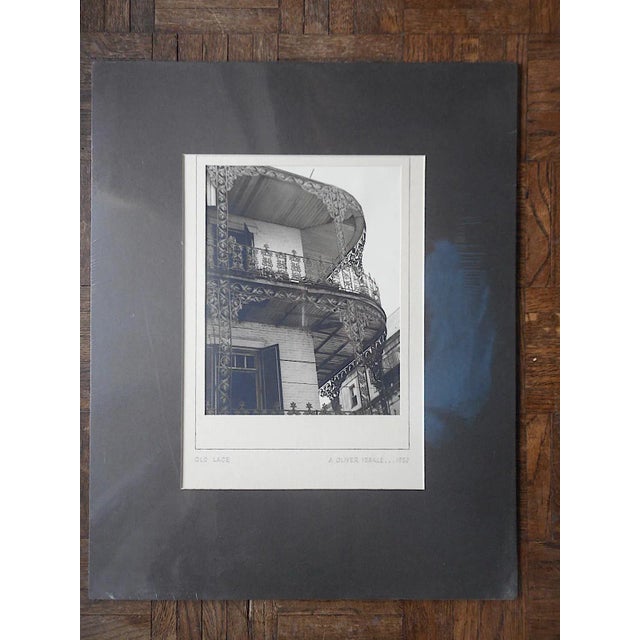 This 9.25" x 12" vintage photograph is titled "Old Lace" and depicts balconies with ornamental ironwork, perhaps in New...