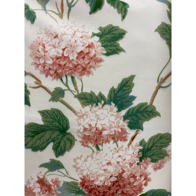 Early 21st Century Pair of 22" Square Pillows With a Pink Hydrangea Floral Pattern - Made in Uk. For Sale - Image 5 of 8