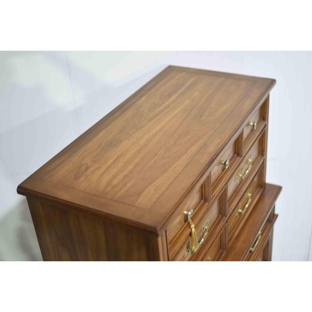 Wood Mid Century Transitional 6-Drawer Chest With Brass Hardware by White Furniture For Sale - Image 7 of 16