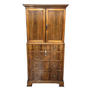 Small Mahogany Linen Press, 1900s For Sale