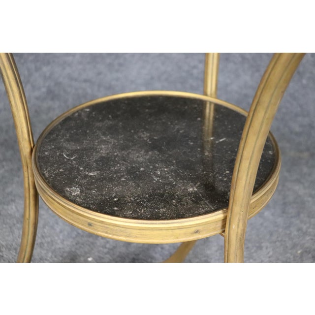 French Regency Solid Bronze Eagle and Rin Marble Top Gueridons Tables - A Pair For Sale - Image 11 of 11