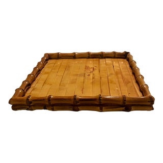Mid 20th Century Genuine Bamboo Tray For Sale