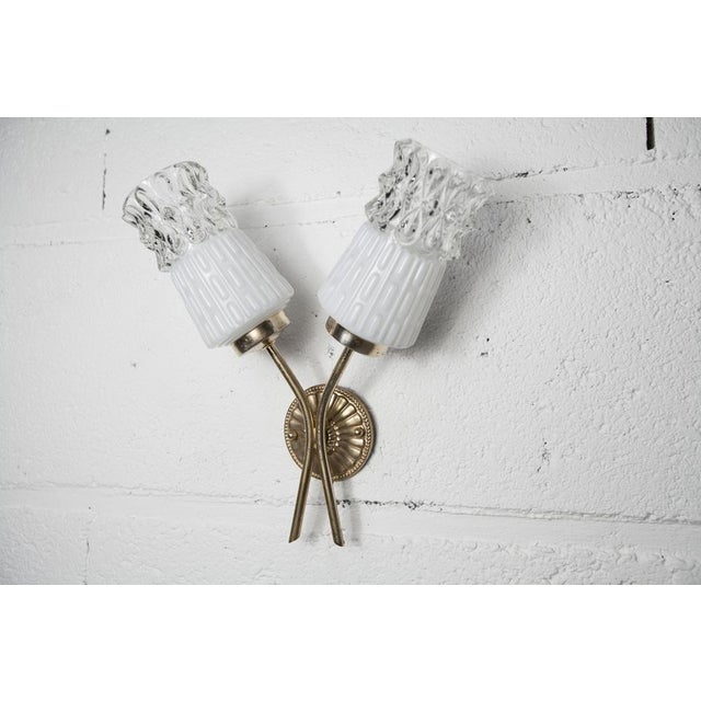 Brass and Glass Wall Lights, 1960s, Set of 2 For Sale - Image 13 of 18