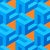 Austin Magruder Contemporary Orange & Blue Colorful Tessellated Geometric Abstract Painting, 2024 For Sale
