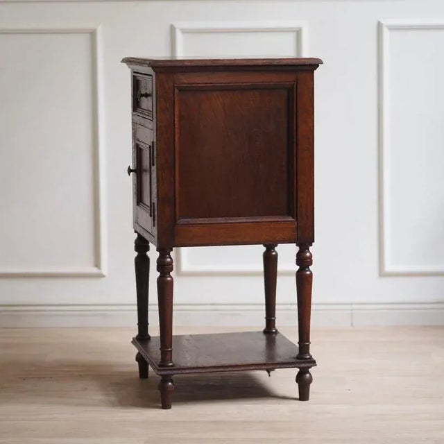 Antique Bedside Table with Red Marble Top, 1900s For Sale - Image 11 of 14