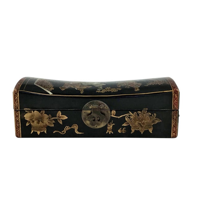 1910s Chinese Leather Money Box Pillow Chairish