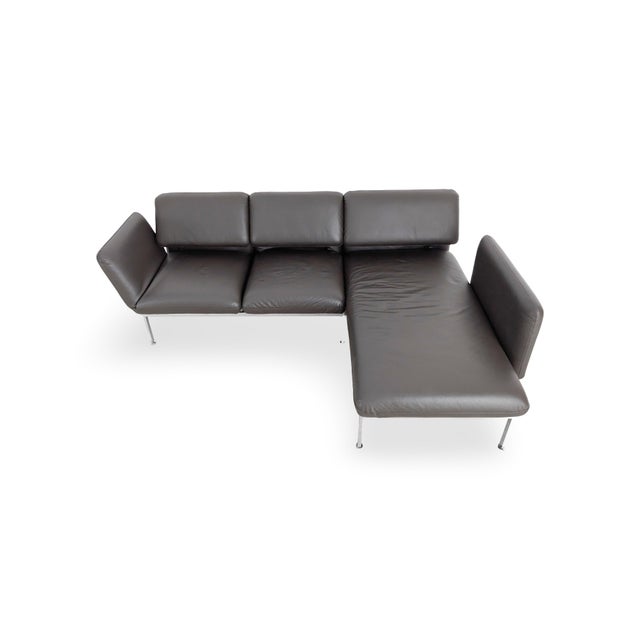 Postmodern Roro Corner Couch in Leather Grey from Brühl, Set of 2 For Sale - Image 3 of 13