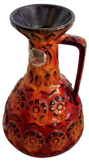 Orange Ceramic Vase from Bay Keramik, 1970s