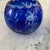 Blue Pair of VTG Bohemia Cobalt Blue Swans Artist Etched Crystal Vase Rose Bowls 4" For Sale - Image 8 of 8