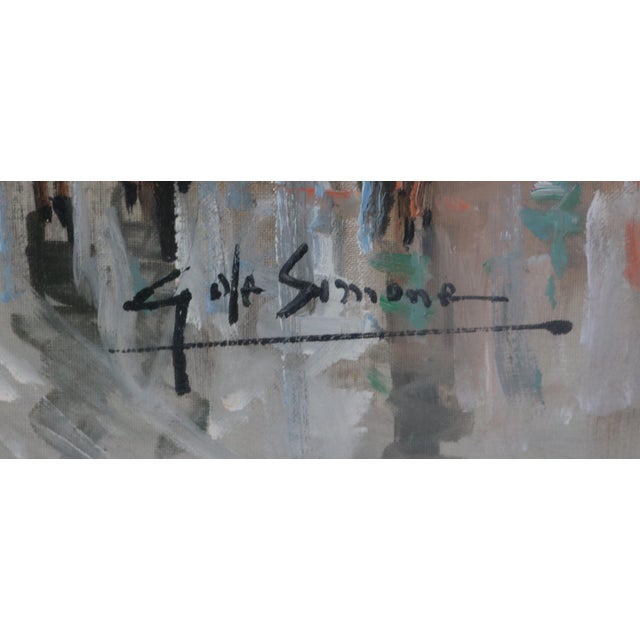 Giulio De Simone, Paris Boulevard, Oil Painting on Canvas, Framed For Sale - Image 14 of 15
