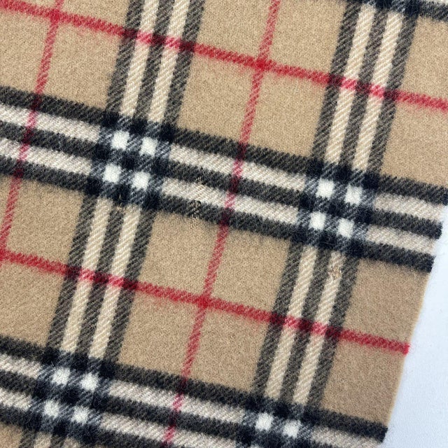 Textile Burberry Brown Plaid 100% Wool Scarf For Sale - Image 7 of 10