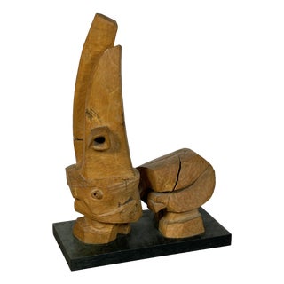 Wooden Sculpture by Luigi Nervo, 1973 For Sale