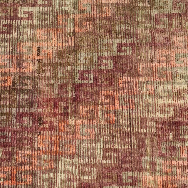 Vintage Turkish Rug With Unusual Greek Key Design