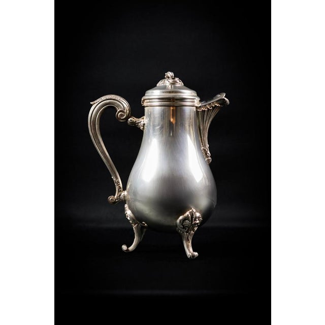 Louis XV Style Silver-Plated Metal Teapot with Pompadour Pattern from Christofle, France, 1980s For Sale - Image 11 of 11