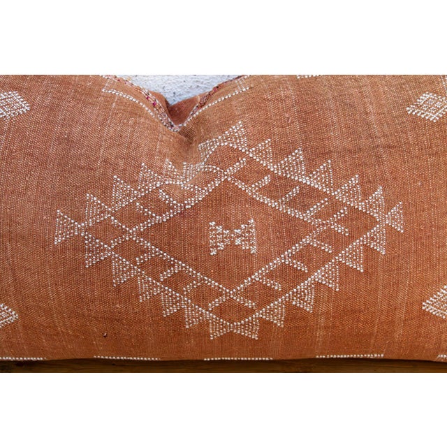 Saffron Diamond Oversized Lumbar Moroccan Pillow For Sale In Los Angeles - Image 6 of 9