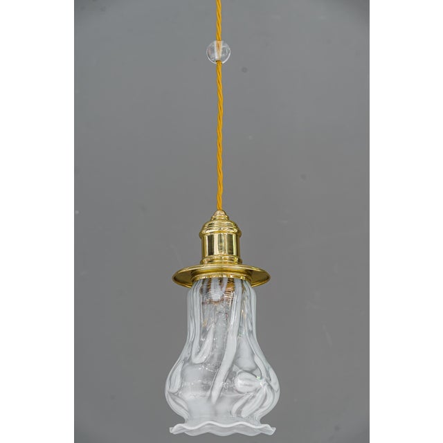 Art Deco Pendants with Opaline Glass Shades, Vienna, 1920s, Set of 2 For Sale - Image 6 of 15