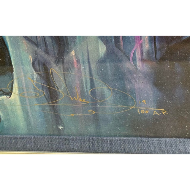 Printmaking Materials John Pitre Ap Signed 19/100 Limited Edition Night Street Framed Print For Sale - Image 7 of 11