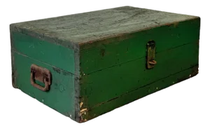 Antique Traditional Green Wood Stanley Tool Box Storage Chest