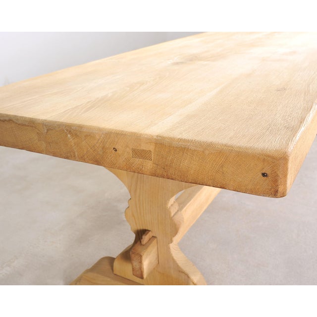 Country French Bleached Oak Farmhouse Dining Table 8.5 Ft For Sale - Image 11 of 18
