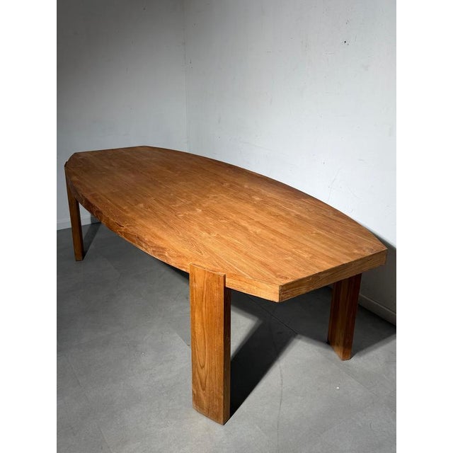 Brown Teak Dining Table, Late 20th Century For Sale - Image 8 of 9