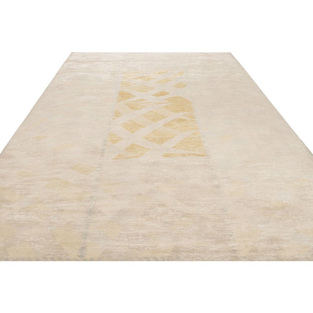Contemporary Rug & Kilim’s Scandinavian Style Rug in Beige and Gray, With Geometric Patterns For Sale - Image 3 of 7