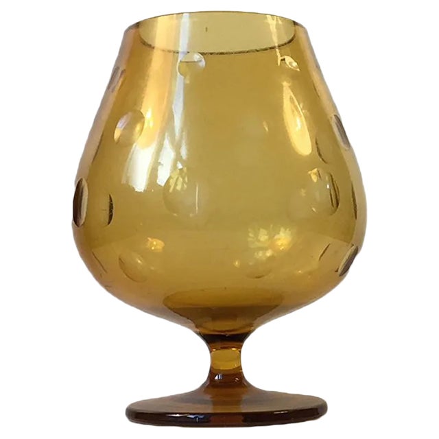 Tinted Amber Glass Vase, 1930s For Sale